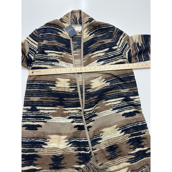 Lucky Brand Aztec Fringe Open Front Cardigan Large NWT - Picture 7 of 12